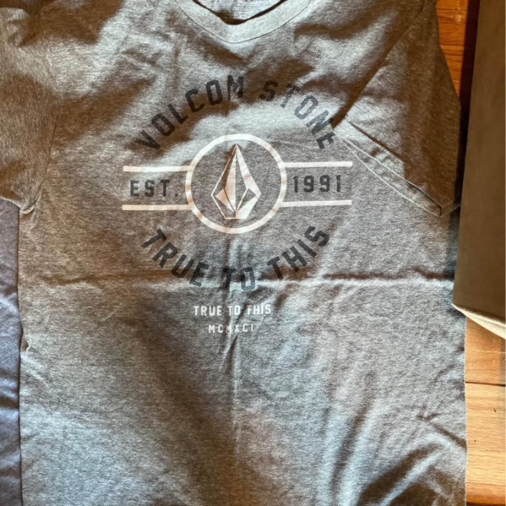 Volcom Stone Charcoal Logo Tee